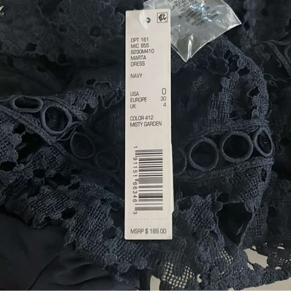 NWT,Antonio Melani Marta Lace Dress in Misty Garden, Exquisite, Cocktail, Size 0 - Picture 7 of 12